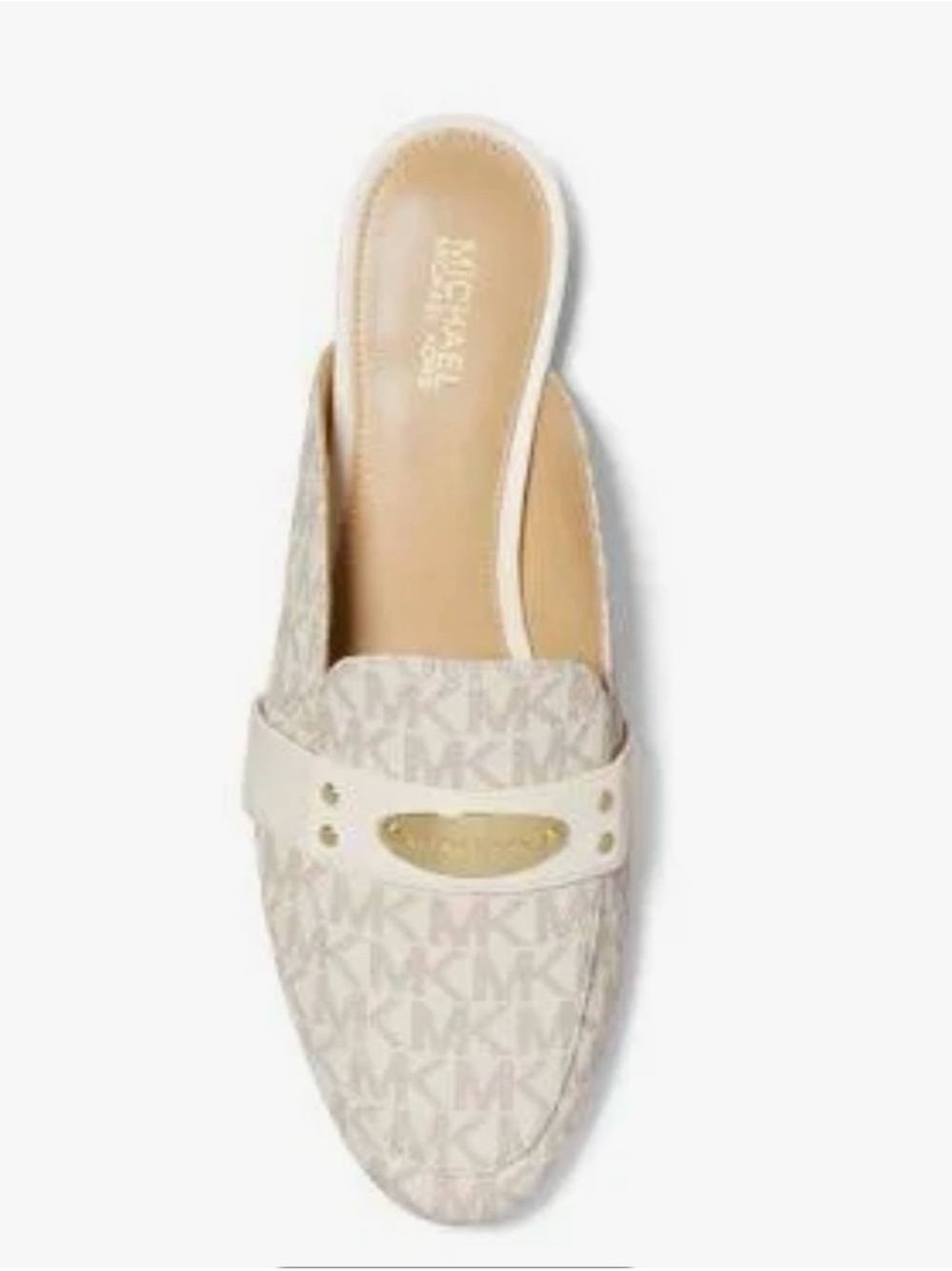 MICHAEL Michael Kors Ivory/Beige MK Logo Slip-On Mule